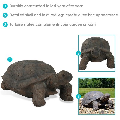 Todd the Tortoise Large Brown Poly-Concrete Garden Statue