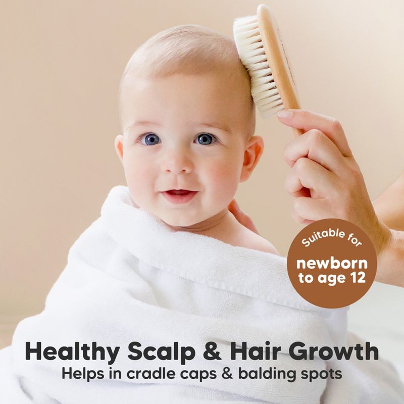KeaBabies Baby Hair Brush, Oval Cradle Cap Brush, Soft Baby Brush for Infant, Newborn Hairbrush for Girls, Boys, Baby Scalp Brush (Oval), 4 of 11
