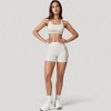 Anna-Kaci Active Women's Wide Strap Square Neck Sports Bra Top with Sculpted Seam Detail and Cropped Fit - 2 of 4