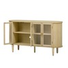 Okak Sideboard Cabinet, Bufft Cabinet with 4 Glass Doors and 4 Shelves, Storage Cabinet for Living Room, Dining Room, Kitchen, Natural - 4 of 4
