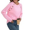 Coolmee Women's Sweater Casual Long Sleeve Crewneck Button Knit Pullovers Sweaters Tops - 3 of 4