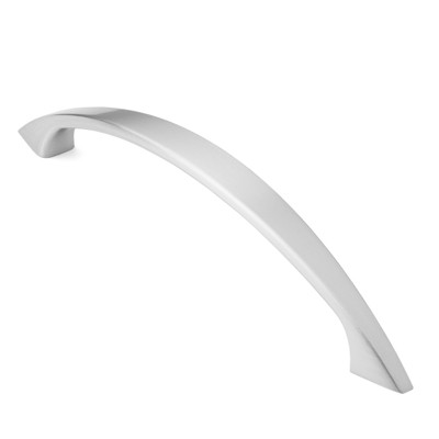 Cauldham Solid Kitchen Cabinet Arch Pulls Handles (5" Hole Centers) - Curved Drawer/Door Hardware - Style M243 - Satin Nickel