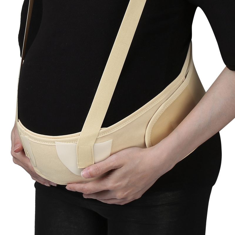 Unique Bargains Maternity Belt Abdomen Back Support Pregnancy Band with Shoulder Strap Beige 1PC, 1 of 4