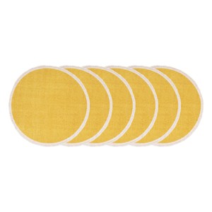 C&F Home Fringed Dandelion Round Placemats Set of 6, 15" - 1 of 3