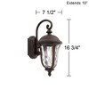 John Timberland Park Sienna Rustic Vintage Outdoor Wall Light Fixture Bronze 16 3/4" Clear Hammered Glass for Post Exterior Barn Deck House Porch Yard - 4 of 4