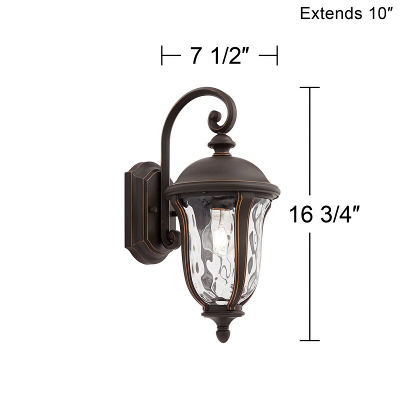 John Timberland Park Sienna Rustic Vintage Outdoor Wall Light Fixture Bronze 16 3/4" Clear Hammered Glass for Post Exterior Barn Deck House Porch Yard, 4 of 10