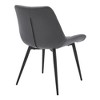 Armen Living,Loralie Gray Faux Leather and Black Metal Dining Chairs - Set of 2 - 4 of 4