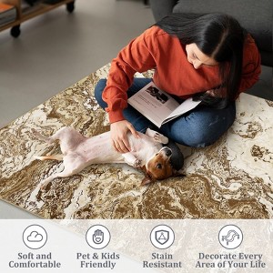 Area Rug, Abstract Marble Accent Rug, Soft Luxury Carpet for High Traffic Areas, Washable Rugs for Living Room, Non Slip Home Decor Kitchen Rug - 1 of 4