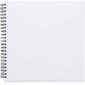 Paper Junkie Hardcover Scrapbook Wedding Guest Book Photo Album Square Spiral Bound Cardboard - 1 of 4