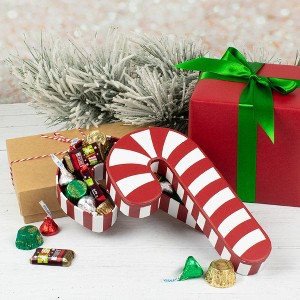 Christmas Candy Gift Box Hershey's Holiday Mix Candy Cane Cut Out - 1 of 1