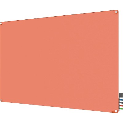 Ghent Harmony Magnetic Glass Markerboard With Round Corner Peach 4' x 8' (HMYRM48PH) 