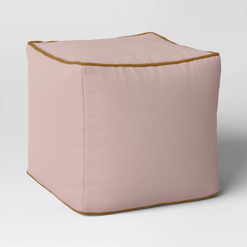 Color Block with Contrast Piping Pouf - Room Essentials™, 1 of 8