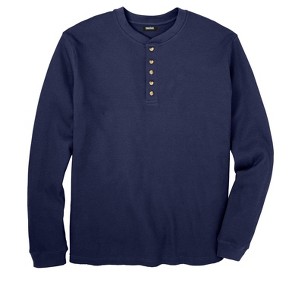 KingSize Men's Big & Tall Tall Waffle-Knit Thermal Henley Tee Big - 1 of 4