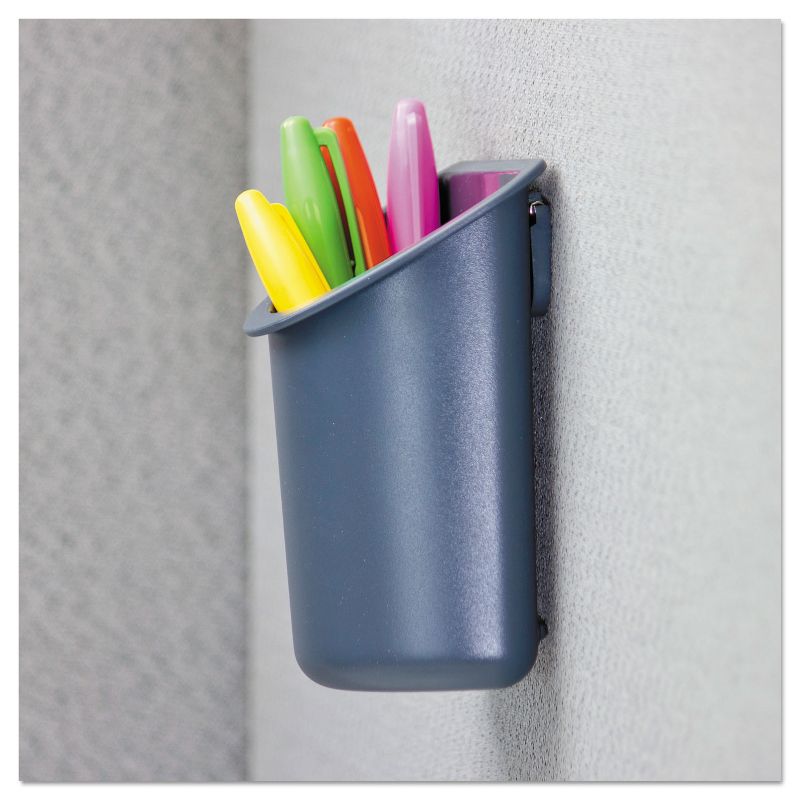 UNIVERSAL Recycled Plastic Cubicle Pencil Cup 4 1/4 x 2 1/2 x 5 Charcoal 08193, 2 of 3