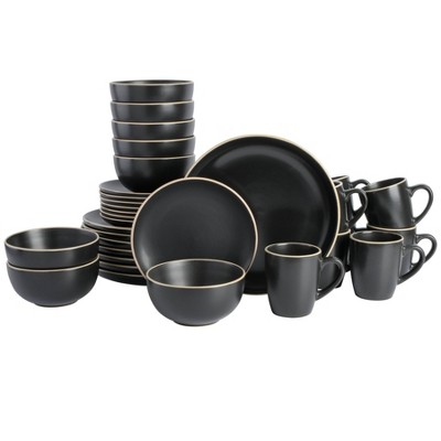 Gibson Home Rockaway 24-Piece Modern Matte Grey Ceramic Dinnerware Set  (Service for 8) 131275.24 - The Home Depot