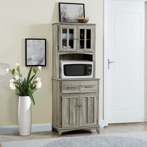 Microwave Cart Mahogany - Home Source : Target