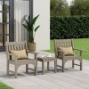 WestinTrends Malibu Outdoor Patio 3-Piece HDPE Adirondack Garden Chairs with Square Adirondack Side Table Set - 2 of 4