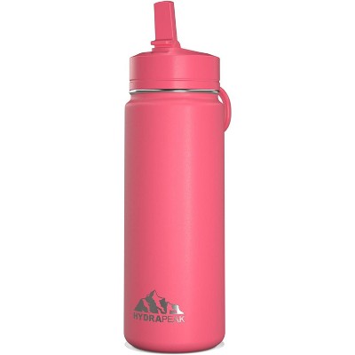 Hydrapeak 20oz Kids Stainless Steel Leak Proof Water Bottle with Straw Lid and Flexible Handle