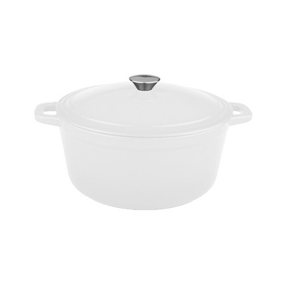 BergHOFF Neo 5 Qt Cast Iron Oval Covered Dutch Oven White