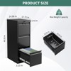 3 Drawer Vertical File Cabinet with Lock - Metal Filing Cabinet for Letter/Legal/A4/F4 Size Documents, Heavy Duty Steel Office Storage Organizer - 2 of 4