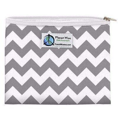 Planet Wise Reusable Zipper Sandwich Bag - Gray Chevron