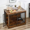 Dog Kennel End Table With 3 Metal Fence Door Particle Board Dog Cages With Wheels & Flip-top Door For Large Breed Dogs 43.7 Wx30 Dx33.7inH - 2 of 4