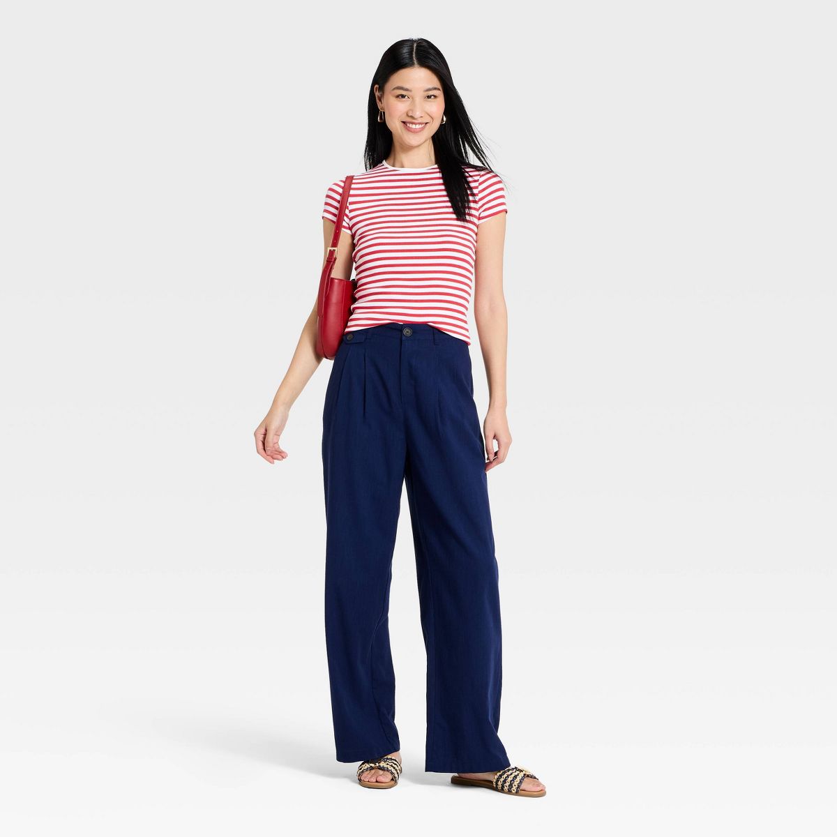 Women's Wide Leg Trouser Pants - A New Day™ - thumbnail 3