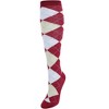 CTM Women's Fun Colored Argyle Plaid Knee High Socks (1 Pair) - 2 of 4