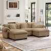U Shaped Chaise Sectional Sofa,Modern Velvet Sectional Sofa With Soft Backrest And Seat Cushion,Sectional Sofa With Storage-Cuddlewood - 3 of 4