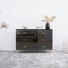 XIYUYEU 6 Drawers Dresser for Bedroom,Modern Dresser with Golden Handles and High Glossy Surface,Dressers for Kids Room,Living Room,White/Black - 2 of 4