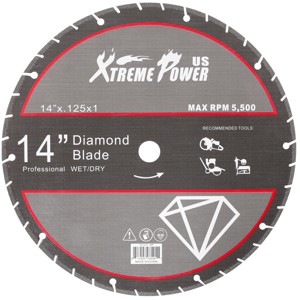XtremepowerUS 14" Diamond Metal Steel Cut Off Saw Blade Wheel Abrasive 0.125 x1" - 1 of 2