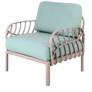 Laurel Outdoor Club Chair with Cushion - Gray/Seafoam - Lagoon - 1 of 4