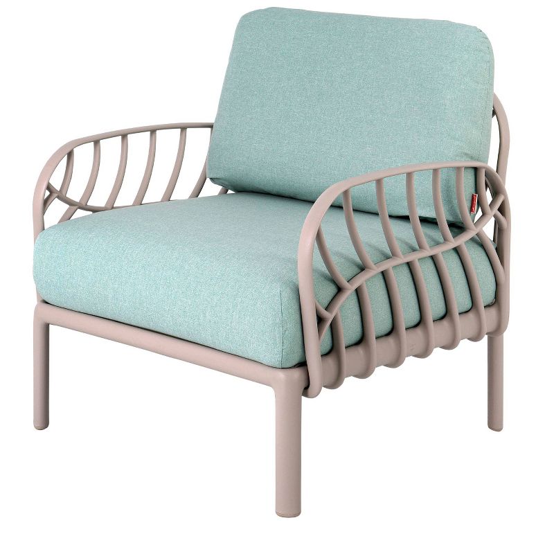 Laurel Outdoor Club Chair with Cushion - Gray/Seafoam - Lagoon, 1 of 6