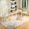 FurnitureR 42" Dining Table Set with 4 Chairs, Beech & White Interchangeable MDF Panels, Space-Saving Kitchen Dining Set for Apartment & Home Kitchen - 4 of 4