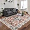 Washable Vintage Rug Non Slip Low Pile Rug Soft Throw Floor Cover Foldable Indoor Carpet for Living Room Bedroom Office - 3 of 4