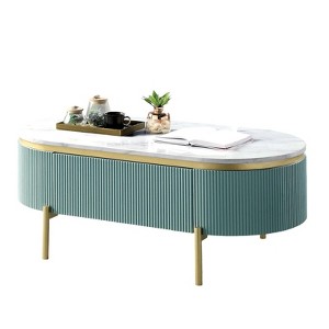 NicBex 48 Inch Rectangle Coffee Table with Faux Marble Top and Drawer for Living Room,Dining Room,Bedroom - 1 of 4