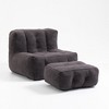 Fluffy Bean Bag Chair, Comfortable Bean Bag, Super Soft Lazy Sofa Chair with Memory Foam and Ottoman, for Living Room, Bedroom, Black/Green/Red/White - 4 of 4