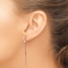 Chisel Stainless Steel Polished Rose IP-plated with Crystal Bar Dangle Earrings - 4 of 4