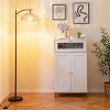 Angel Sar E26 Arc Floor Lamp with Foot Pedal Switch, Tall Standing Lamp with Shatterproof Shade, Modern Corner Lamp for Living Room, Bedroom, Office - 2 of 4