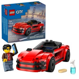 LEGO City Red Sports Car Building Toy with Driver Minifigure 60448 - 1 of 4