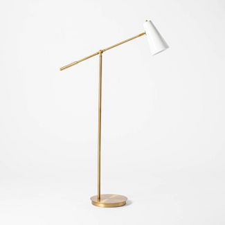 Task Metal Floor Lamp (Includes LED Light Bulb) Brass - Threshold™ designed with Studio McGee
