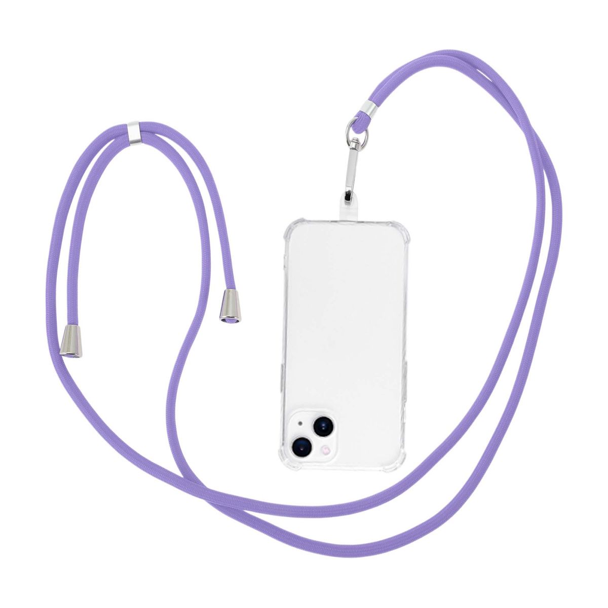 Unique Bargains Adjustable Mobile Phone Strap with Universal Patch Light Purple 1 Pc