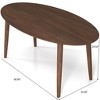 Vynxaria Mid Century Modern Solid Wood Walnut Oval Dining Table, 29.5"H x 35.4"D x 66.9"W, Space Saving Pedestal Table for Dining Room & Kitchen - 3 of 4
