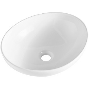 VEVOR Oval Vessel Sink, 16" x 13.4" Bathroom Vessel Sink Bowl Countertop, White Ceramic Bathroom Sinks Above Counter, Bowl Sink, White - 1 of 4
