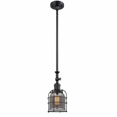 Bell Cage - 1 Light Stem Hung Tiltable Mini Pendant In Traditional Style-13 Inches Tall and 6 Inches Wide