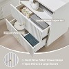 SinCiDo Nightstand w/Charging Station, 21.65" Modern Fluted Bedside Table w/2 Storage Drawers & Open Shelf, Wood End Table for Bedroom - 4 of 4