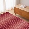 Red Wool Striped Hand Woven Area Rug - 2 of 4