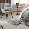 King Size Reversible Floral Duvet Cover Set with Zipper, Set of 3 Grey Bedding with 8 Corner Ties and 2 Pillowcases 20x26 - 2 of 4