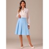 INSPIRE CHIC Women's Belted Waist Casual Knee Length Pleated A-Line Skirt - 3 of 4