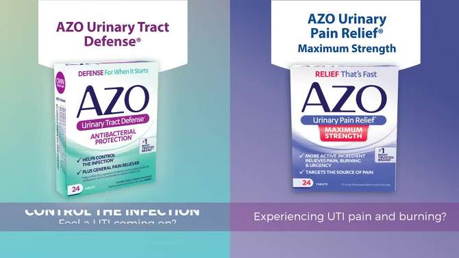AZO Urinary Tract Defense, Antibacterial Protection + UTI Pain Relief - 24ct, 2 of 10, play video